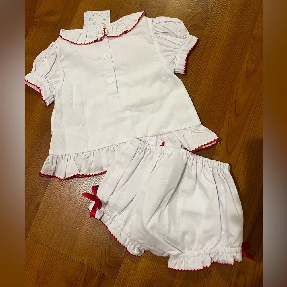 Lillie & Lilah Cecelia Wreath Smocked Diaper Set